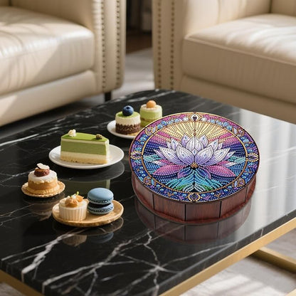 DIY Diamond Painting Fruit Bowl Storage Box, Lotus Water Diamond Decorated Tray Handicraft Set, for Desktop Item Storage, Multifunctional Creative Craft Gift