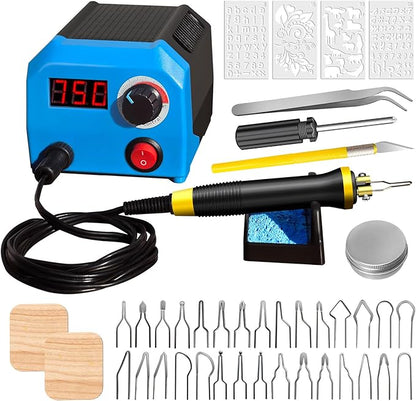 FIRElood LH55-1 wood burning kit,wood burning tool,digitally adjustable temperature wood burner kit,professional wood burner tool kit for adults beginners craft,pyrography pen (LH55-A pen)