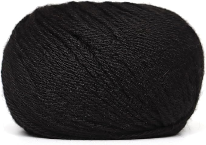 Black Heritage - 100% Baby Alpaca Yarn Wool Set of 2 Skeins (100 Grams) DK Weight Made in Peru Natural Undyed Color Heavenly Soft Perfect for Knitting and Crocheting (Black Alpaca 2 Skeins DK)