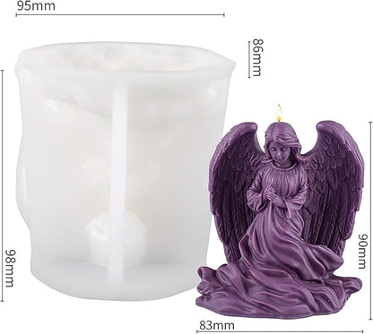 Large Wing Angel Maria Nativity Scene Silicone Wave Spiral Candle Mold - Silicone Resin Casting Molds for Candle & Resin & Soap Craft Supplies