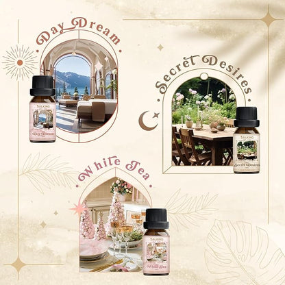 SALKING Hotel Diffuser Oils Gift Set, Hotel Scent Essential Oils for Diffuser, Luxury Fragrance Oil Set, Candle, Soap Making Scents, Santal, My Way, Day Dream, Secret Desires, White Tea