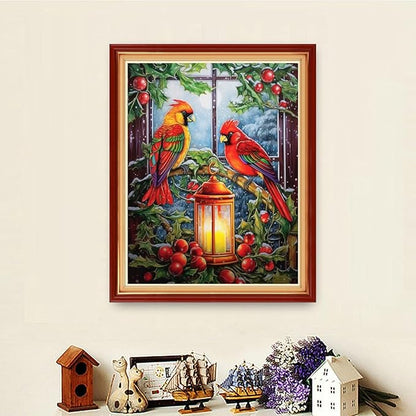 Dooxvey Cross Stitch Kits for Adults Stamped Full Range of Embroidery Starter Kits for Beginners 11CT Printed Cross Stitch Patterns Needlepoint Kits Stamped Crossstitching-Bird Night Light 16x20 inch