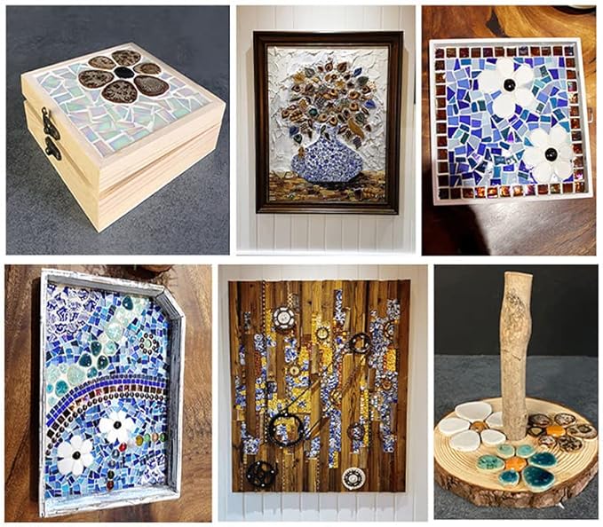 500g/1.1lb Random Color Irregular Ceramics Mosaic Tiles,DIY Making Creative Ceramic Mosaic Tiles for DIY Craft Plates Flowerpots Vases Cups Mosaic Making Supplies (Petal)