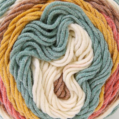 Franel Cotton Acrylic Yarn-45% Cotton 55% Acrylic, 2 Skeins of 100g Each, Gradient-White Red Brown Yellow Green, Perfect for Crocheting Knitting Scarves Shawls Blankets Gradient Variegated Yarn