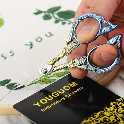 YOUGUOM Small Craft Scissors, Little Travel Sharp Embroidery Scissors All Purpose, Straight Tips Mini Sewing Shears, Precision Detail Thread Cutting Snips
