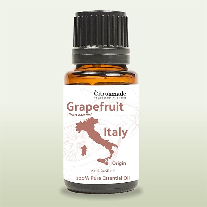 Nature Packaged Grapefruit Essential Oil - Direct from Citrusmade in Sicily - Natural Aceite de Pomelo for Skin and Energy - Aromatherapy | 100% Pure Therapeutic Grade (15ml)