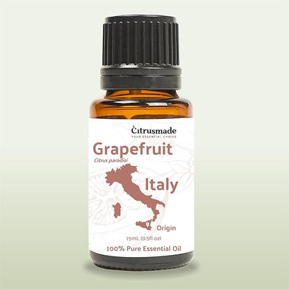Nature Packaged Grapefruit Essential Oil - Direct from Citrusmade in Sicily - Natural Aceite de Pomelo for Skin and Energy - Aromatherapy | 100% Pure Therapeutic Grade (15ml)