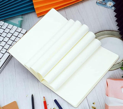 FAWTEEM 12 Pack A5 Blank Notebook Bulk Kraft Cover Travel Journals Composition Diary Subject Notebooks Planner 60 Pages, 8.3”x 5.5”