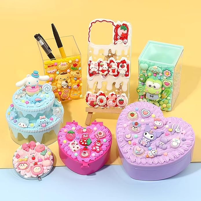 60pcs Slime Charms,Cute Acrylic 3D Resin Charms for Junk Phone Case Charms,Y2K Decoden Charms Accessories,Big Flat back DIY Candy Kawaii Charms Bulk for Crafts Jewelry Making