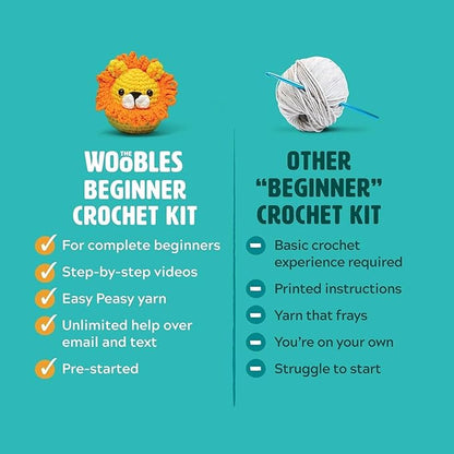 The Woobles Crochet Kit for Beginners - Easy Arts and Crafts Knitting & Crochet Animals Kit As Seen On Shark Tank - Felix The Fox