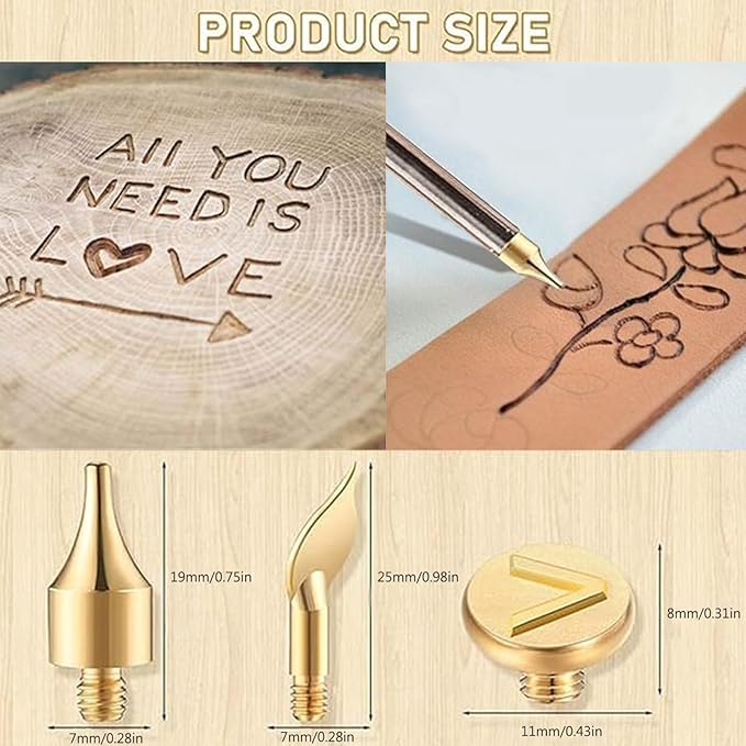 Wood Burning Letter Kit, 28PCS Creative DIY Carving and Embossing Set for Craft Making