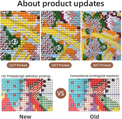 Threadhaven 16CT Stamped Cross Stitch Kit - Full Range Patterns for Adults, High - Definition Printing Embroidery Kit, Ideal for Beginners- Corner of Venice 15.3''×15.3''