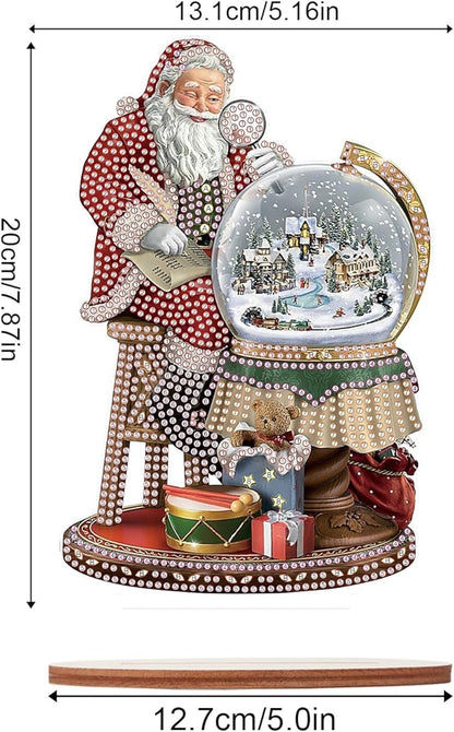 Tontut Diamond Painting Desktop Decoration, Father Christmas 5D DIY Special Diamond Art Decoration Kit for Adults, Office Desktop or Christmas Holiday Arrangement Crafts