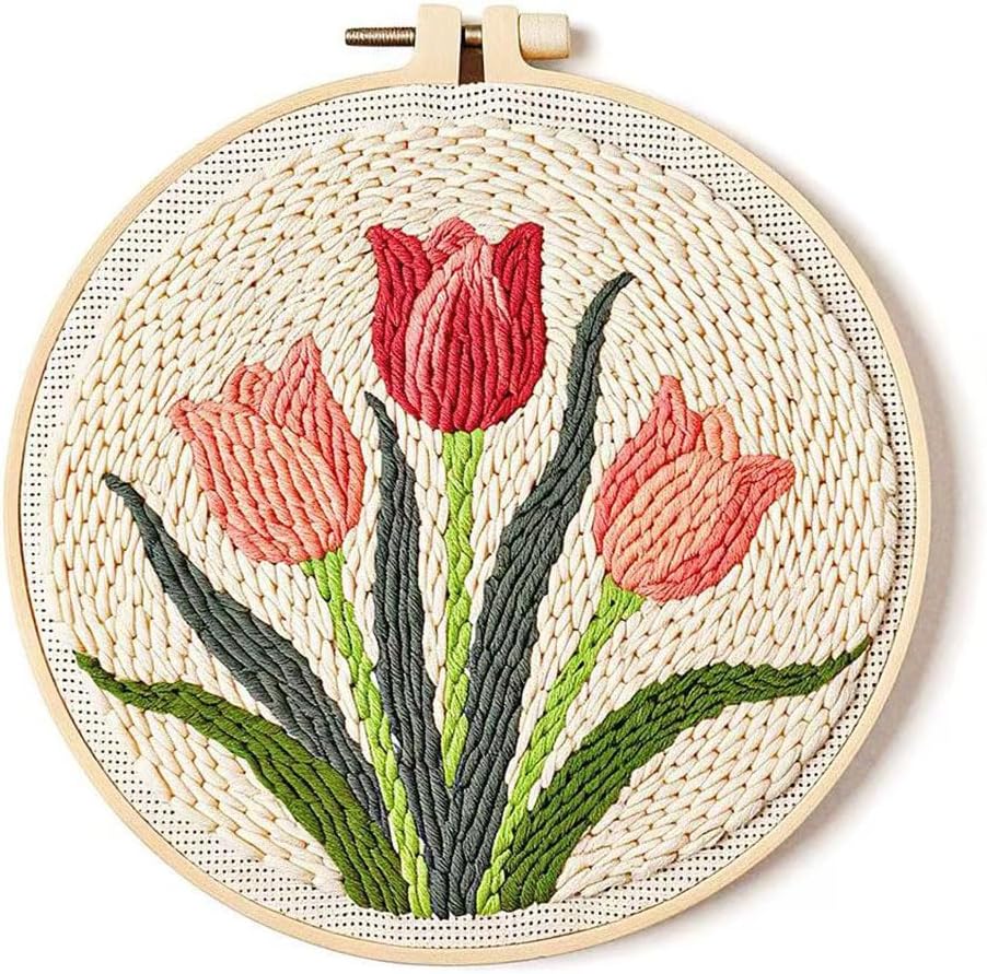 LACHLAND Punch Needle Kit Beginners Tulip Stitching Kit for Adults&Teens by LACHLAND