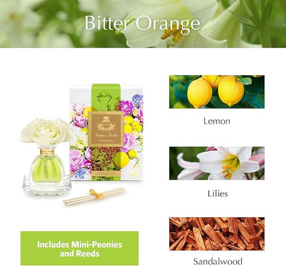 AGRARIA PetiteEssence Flower and Reed Diffuser Set, Handcrafted Sola Flower Botanical Home Fragrance, Scented Oil Diffuser Gift Set for All Occasions
