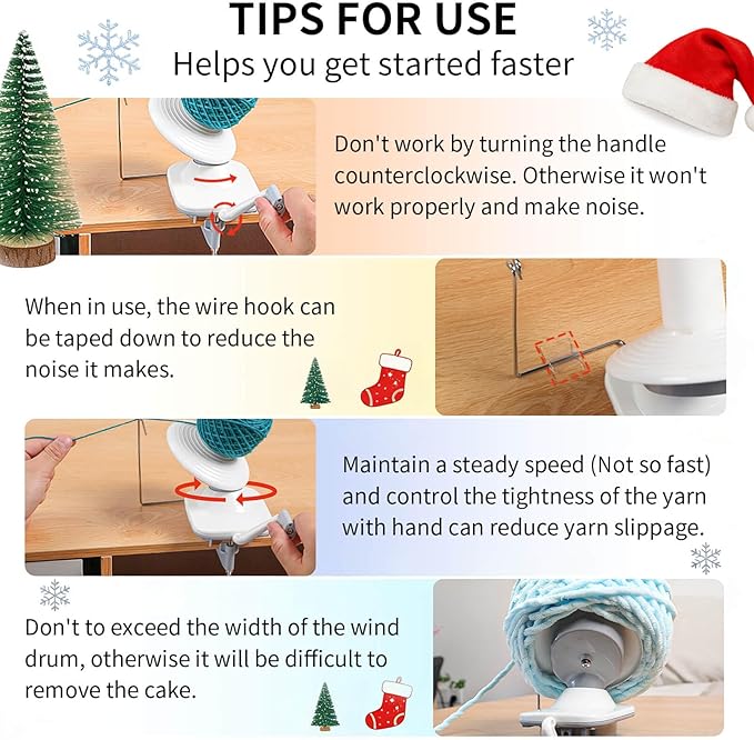 SPEENSUN Yarn Winder, Yarn Winder for Crocheting, 3.5 OZ Easy-to-Install and Efficiently Yarn Ball Winder with Lower Noise, Yarn Spinner for Crochet and Knitting Lover for Yarns Below Size 5