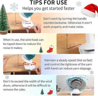 SPEENSUN Yarn Winder, Yarn Winder for Crocheting, 3.5 OZ Easy-to-Install and Efficiently Yarn Ball Winder with Lower Noise, Yarn Spinner for Crochet and Knitting Lover for Yarns Below Size 5