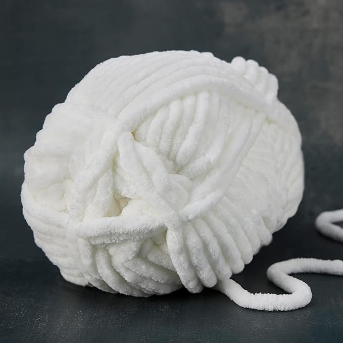 Loops & Threads Sweet Snuggles Yarn - Solid Yarn for Knitting, Crochet, Weaving, Arts & Crafts - White, Bulk 18 Pack