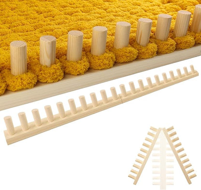 Chunky Blanket Loom Knitting Looms and Boards, Adjustable Size Wooden Loom for Blanket, No Needles Required Hand Knitting Kit for DIY Yarn Craft, Home Decor, Stress Relief, Beginner Friendly (31 in)