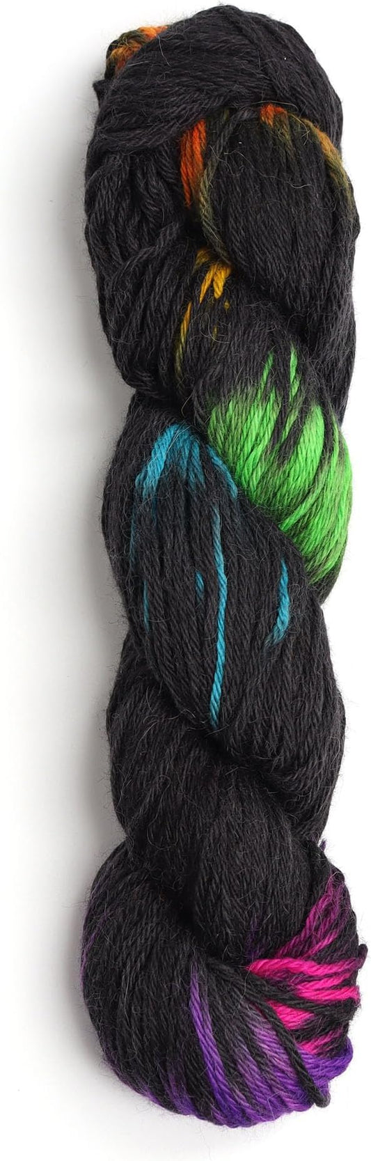 100% Baby Alpaca Yarn Wool 100g Hank DK Weight Hand Dyed Made in Peru - Heavenly Soft and Perfect for Knitting and Crocheting (Midnight Carnival, DK Hand Dyed - 100g Hank)