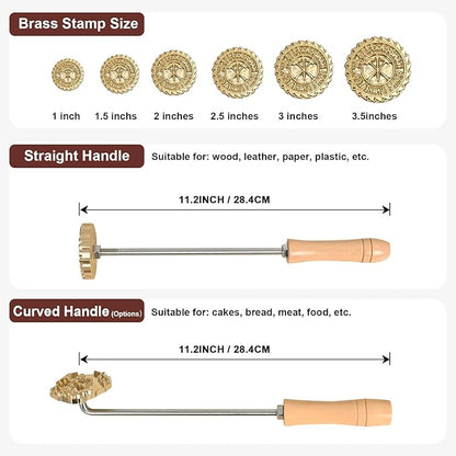 Sunamd Custom Branding Iron for Wood, Durable Wood Branding Iron Personalized Wood Burning Stamp, Make Your Own Metal Logo Stamp for Leather Food Paper Plastic, Wedding Gifts Woodworking Tools(2")