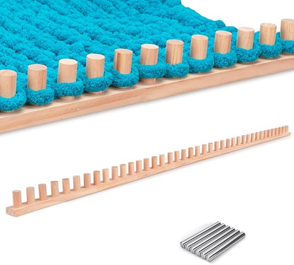 LITURTOO 80" Chunky Blanket Loom - Loom for DIY Throw Blankets, Adjustable Size Hand Knitting Yarn Chunky,No Needles Required,Beginner Friendly Yarn Craft (80")
