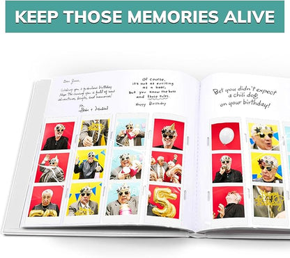 PBF (10 Pack) Photo Booth Album, Guest Book with 2x6 Clear Picture Inserts, White Cover with Plastic Sleeves & White Pages, Scrapbook Album for Photo Strips, Memory Book, Wedding, and Baby Showers