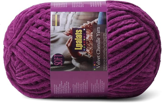 Chunky Chenille Yarn for Crocheting - 200g/7oz Baby Blanket Yarn for Crocheting Soft - 175 Yards Fluffy Thick Plush Yarns for Knitting Blankets Amigurumi (1, Violet)