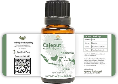 Nature Packaged Cajeput Essential Oil (22lbs) - Direct from Central Java, Indonesia - Essential Oils for Diffusers Aromatherapy; Essential Oils for Body; Massage Oils | 100% Pure Therapeutic Grade