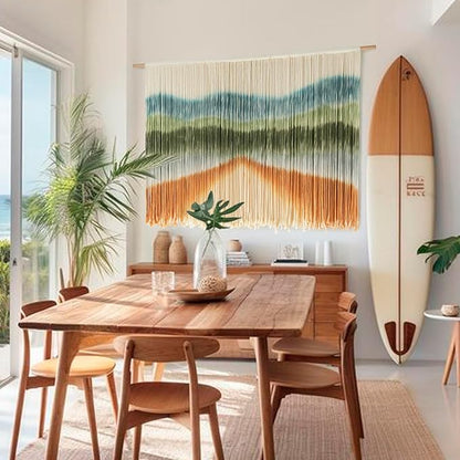 IOWER Macrame Wall Hanging Dip-Dye Chic Home Decor Boho Wall Decor Yarn Wall Art for Nursery, Bedroom, Living Room,Backdrop,57" W X 35" L