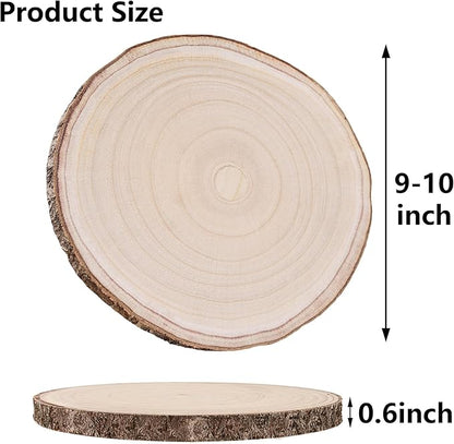10 Pcs Natural Paulownia Wood Slices 9-10 Inches, for Centerpieces Table Decorations,Unfinished Rounds Wood for Crafts,for Rustic