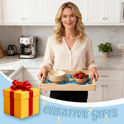 DOTSOPS DIY Diamond Painting Serving Tray with Handle for Adults 5D Diamond Art Kits for Beginners Full Drill Diamond Dots Gem Arts and Crafts Special Shape Living Room 10 x 14 Inches Mandala