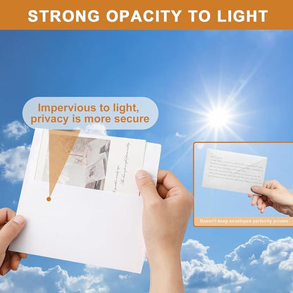 100 Packs White Single Panel Blank Cards and Envelopes 5 x 7 Heavy Flat Cardstock and A7 Envelopes Self Seal for Wedding Invitations, Party, DIY Greeting Cards, Graduations, Baby Shower