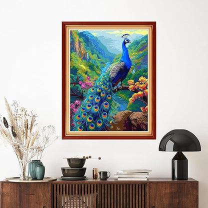 Artvxeay Stamped Cross Stitch Kits | Embroidery Kits for Beginners Craft Kit Needlepoint for Adults Supplies DIY 11CT- (Peacock Flower 16x20 inch)