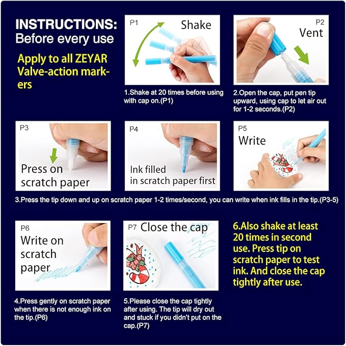 ZEYAR Premium Acrylic Paint Pen, Water Based, Extra Fine Point, 18 Colors, Odorless, Acid Free and Safe, Opaque Ink, Environmental Friendly, AP Certified