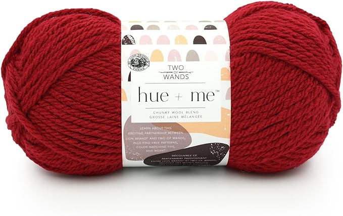 Lion Brand Yarn, Hue + Me Chunky Yarn for Crocheting, Knitting, and Crafts, Framboise, 1 Pack