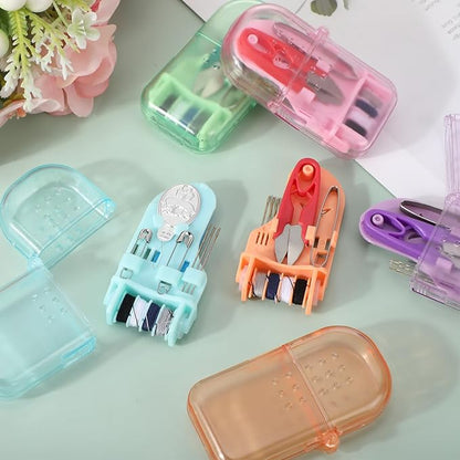 Solsew 10 Pieces Mini Travel Sewing Kit Bulk Portable Small Emergency Sewing Kit Mini Sewing Box for Traveler Hotel Charity Homeless Christmas Stocking Stuffer Gift