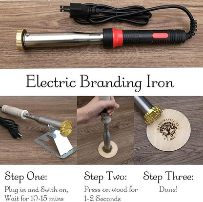 Custom Branding Iron for Wood Logo, for Wood Branding Iron Personalized Branding Iron stmap (1"x1" Electronic Soldering Iron)