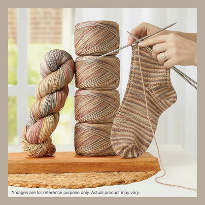KnitPro Symfonie Hand Dyed Yarn | Extra Fine Merino Wool & Polyamide Blend for Knitting & Crocheting, Fingering Weight, Oeko-TEX Certified 400m, 100g Skein | Terra Variegated Moonlit Glow