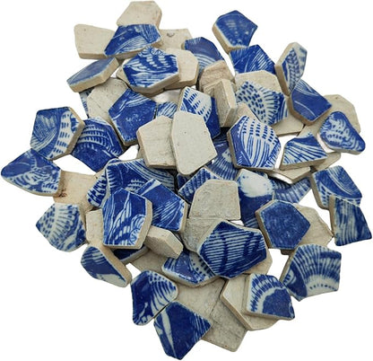 1.1 LB Porcelain Ceramic Mosaic Tiles,Broken Irregular Mosaic Tiles for DIY Craft Floor,Kitchen,Pool, Flower Pots Mosaic Making Supplies (Porcelain 04)