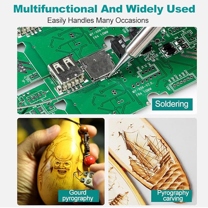 ANKROYU Professional 26Pcs Wood Burning Pyrography Kit with 2 Stencils Copper Tips for DIY Wood Leather Carving Crafting Art Projects