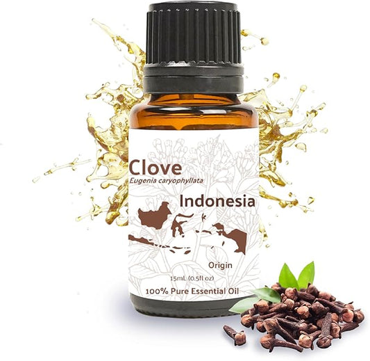 Nature Packaged 100% Pure Clove Essential Oils - Direct from Indonesian Essential Oils - Essential Oil for Diffusers Aromatherapy & Humidifiers (15ml) | Natural Cold-Pressed