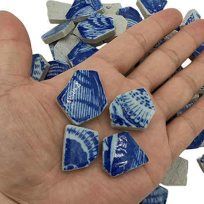 1.1 LB Porcelain Ceramic Mosaic Tiles,Broken Irregular Mosaic Tiles for DIY Craft Floor,Kitchen,Pool, Flower Pots Mosaic Making Supplies (Porcelain 04)