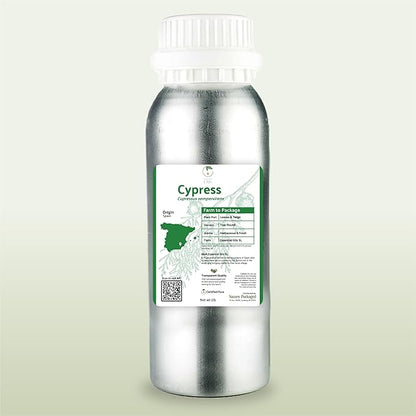 Nature Packaged Cypress Essential Oil - Direct from Essential Oils SL in Mediterranean Spain - Aceite de Ciprés for Diffuser, 100% Pure Therapeutic Grade - Aromatheraphy, Skincare (2lbs)