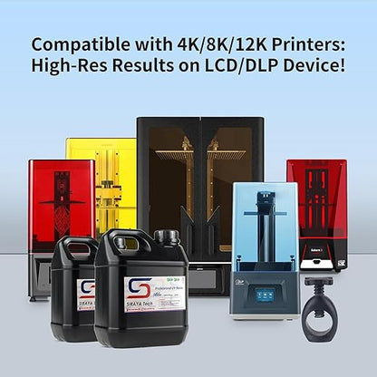 Siraya Tech Blu Nylon 3D Printer Resin Nylon-Like Strong and Precise High-Resolution 405nm UV-Curing Rapid Resin for LCD DLP 3D Printer and 8K Capable (2kg, Nylon Black)