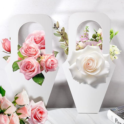 Cyblinia 20 Pack Flower Bouquet Bags with Handle Paper Flowers Gift Bags Flower Wrapping Paper Bags for Flower Shop, Home, Party Scene