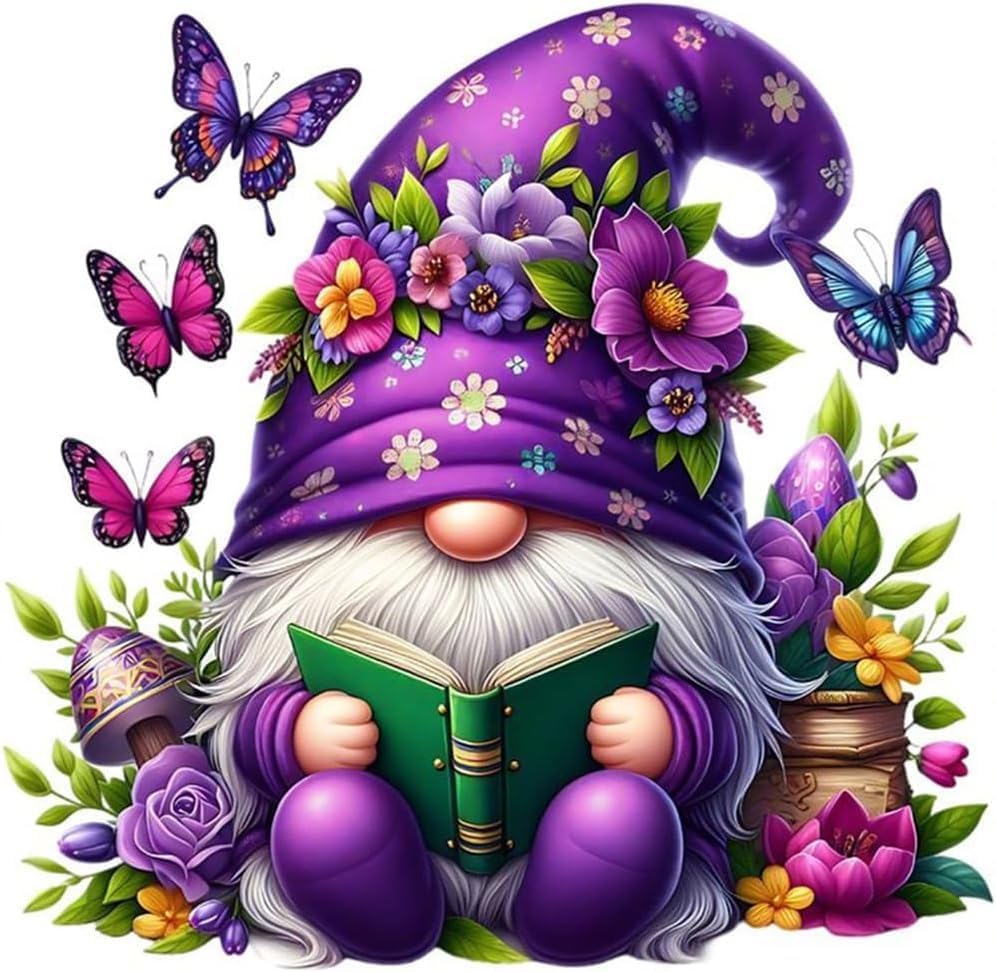 DYAIANGMU Gnome Stamped Cross Stitch Kit for Adults 13.7x13.7 inches by Unknown