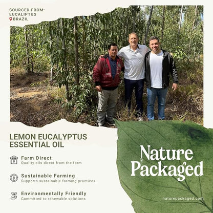 Nature Packaged Lemon Eucalyptus Oil by Eucaliptus from Brazil - Pure Lemon Eucalyptus - 100% Pure Steam Distilled Natural Aceite de Eucalipto Limón - Aromatherapy - Premium Therapeutic Grade (15ml)