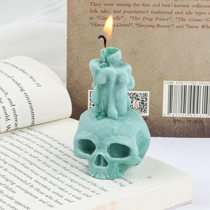 Grainrain Skull Silicone Candle Molds for Candle Making Wax Soap Making Mould Moldes de Silicona para Velas moldes Jabones Create 3D Candles for Home Decoration and Gifts (F20-SXY166)