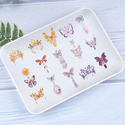 50Pcs Gem Butterfly Scrapbook Stickers – Crystal Butterfly Clear Stickers for Journaling, Scrapbooking, Laptop, Art Crafts